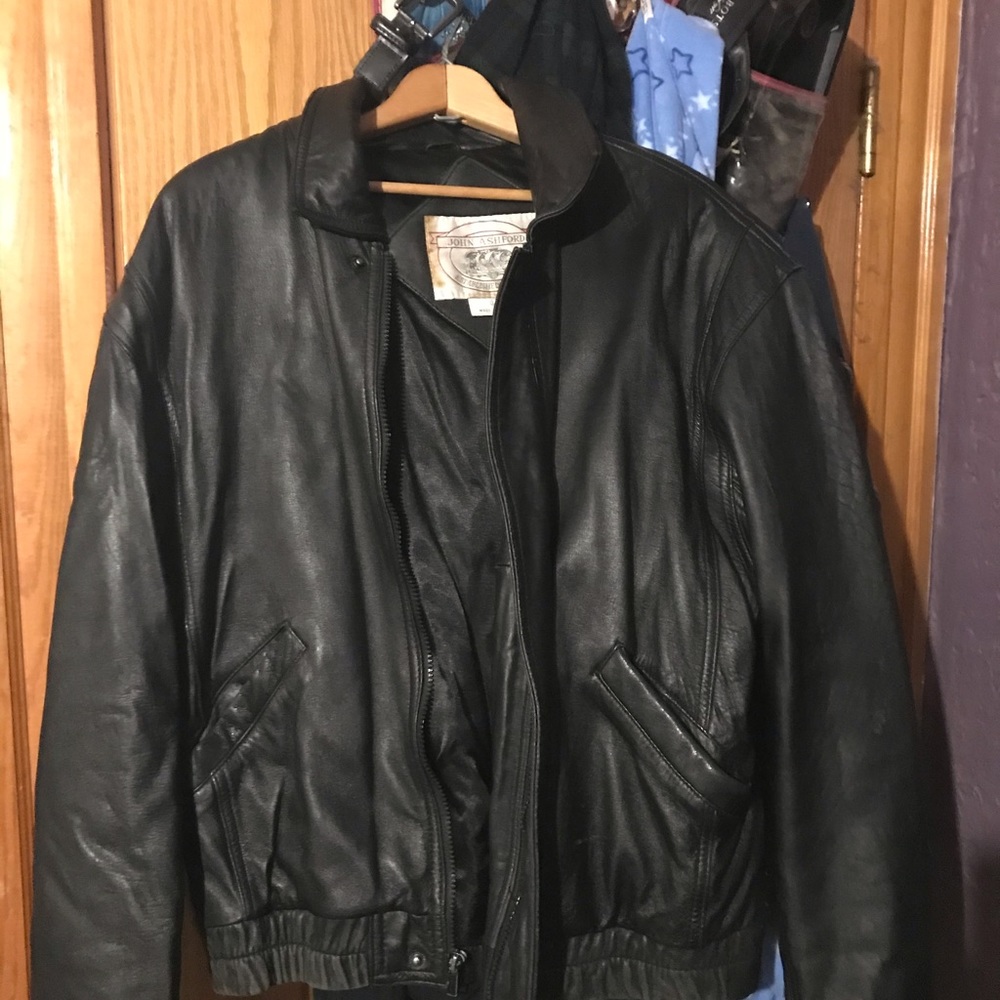 Leather dress coat